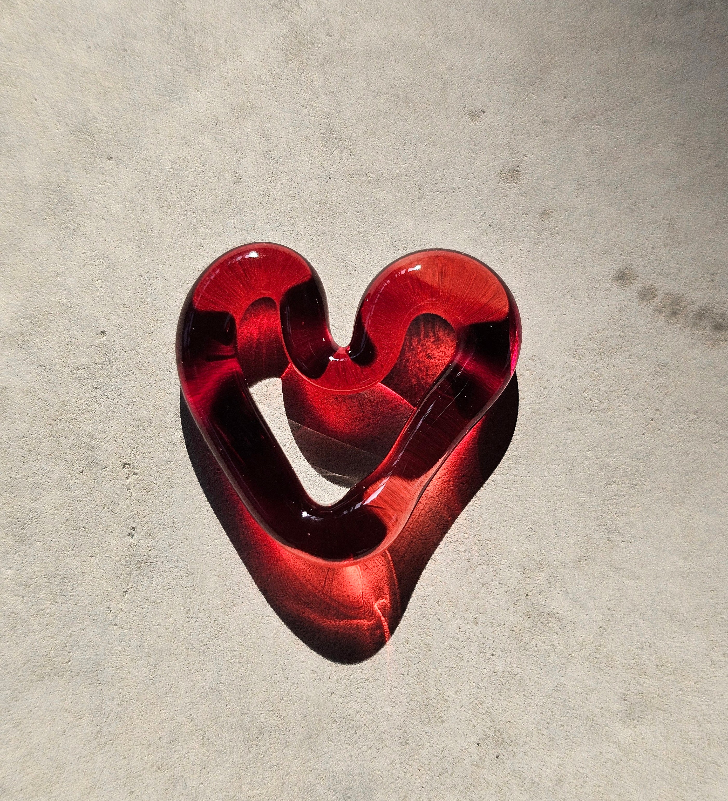 Glasschmuck Herz Anhänger Charm Glas rot