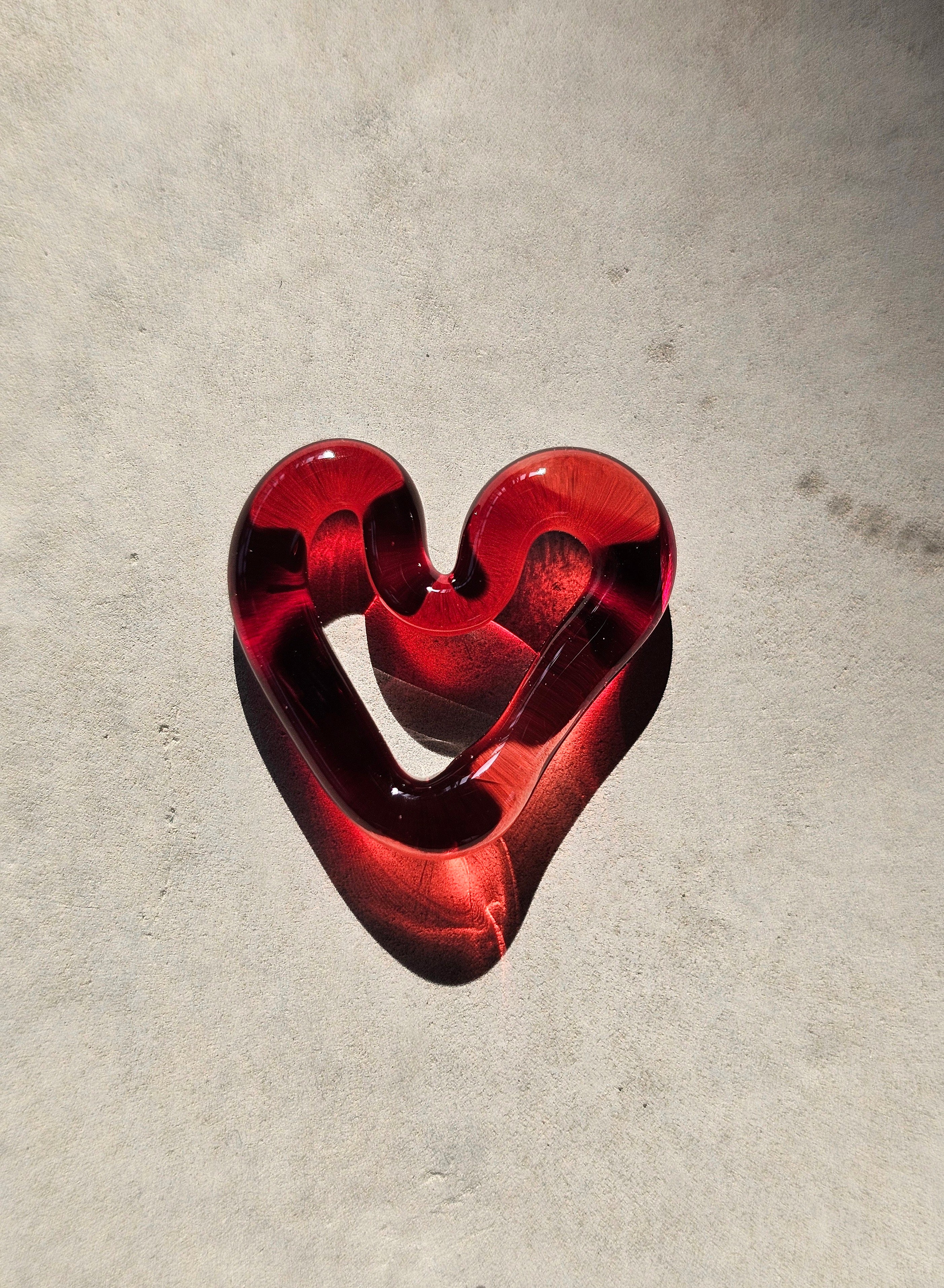 Glasschmuck Herz Anhänger Charm Glas rot