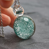 Gedenkschmuck Ascheschmuck Kette Asche Trauerschmuck türkis blau - Andenken an verstorbenes Haustier - Urne - Glas personalisiert