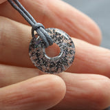 Ascheschmuck Kette Circle mini schwarz Asche - Andenken an verstorbenes Haustier - Urne - Glas