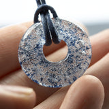 Ascheschmuck Kette Circle blau Asche - Erinnerung Katze - Glas