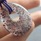 Ascheschmuck Kette Tropfen violett schwarz Asche - Andenken an verstorbenes Haustier - Urne - Glas