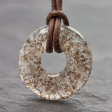 Gedenkschmuck Kette Circle braun Asche - Andenken an verstorbenes Haustier - Urne - Glas