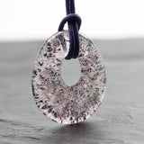 Ascheschmuck Kette Tropfen violett schwarz Asche - Andenken an verstorbenes Haustier - Urne - Glas