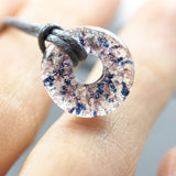 Ascheschmuck Kette Circle mini blau violett Asche - Gedenkschmuck