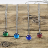 Kette mini Handmade altrosa - kurze Halskette 50cm Edelstahl