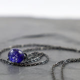 Ascheschmuck Gedenkschmuck Mini blau  Kette Borosilikatglas Asche - Andenken an verstorbenes Haustier - Urne - Glas