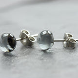 Ohrstecker Earganic grau - Glas - Edelstahl mini
