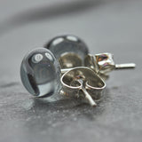 Ohrstecker Earganic grau - Glas - Edelstahl mini